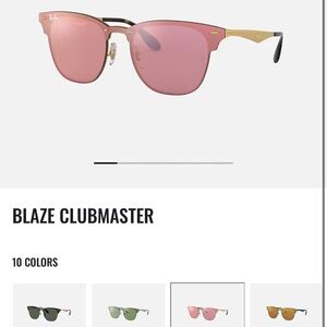 Ray-Ban Blaze club master Pink and Gold mirrored Women's Sunglasses